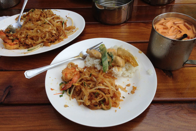 Pad Thai and Pumpkin Curry from Khao San